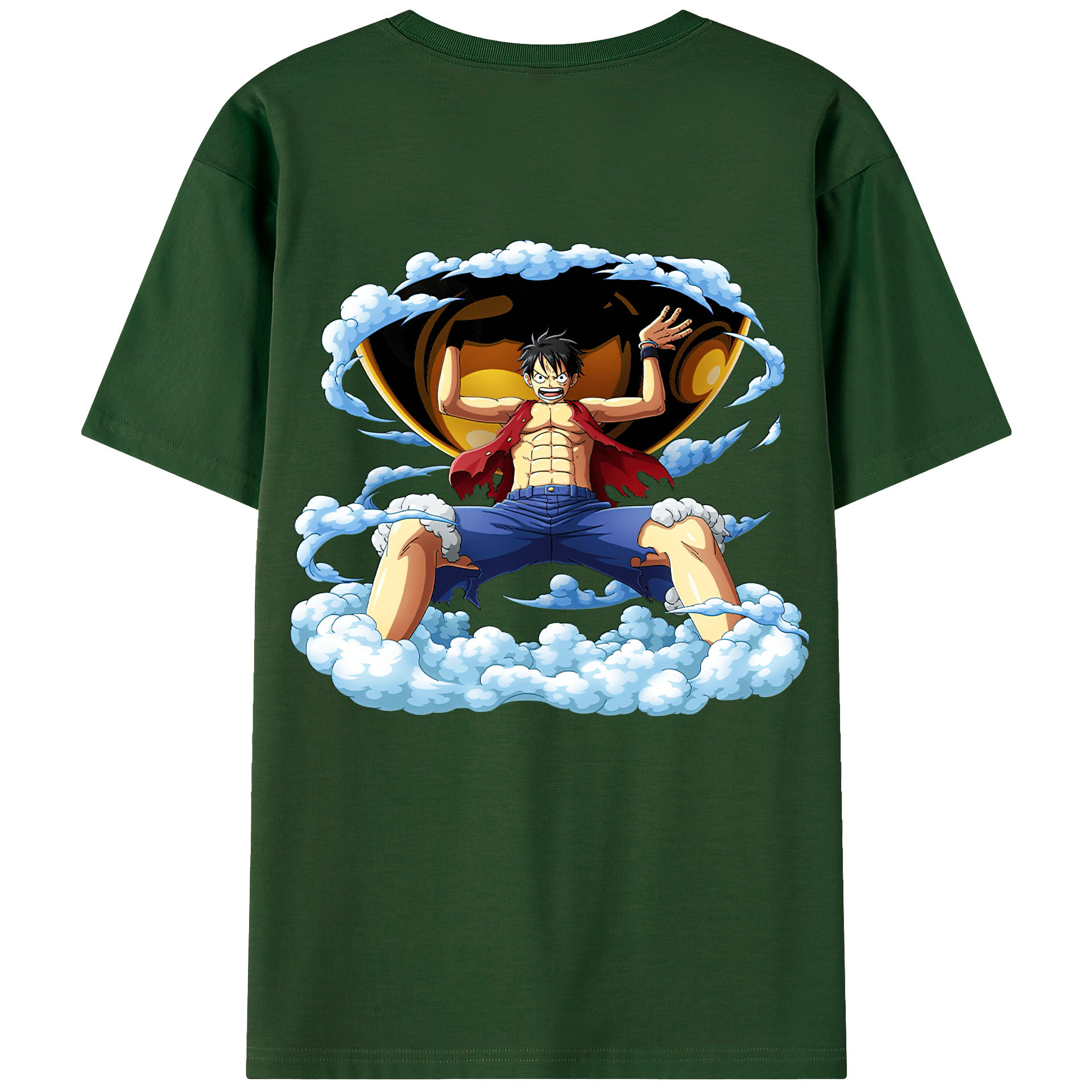 ワンピース モンキー・D・ルフィ ONE PIECE Monkey D. Luffy 綿100％半袖Tシャツ（背面プリント）
